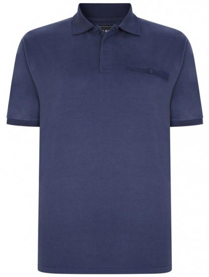 Kam Jeans 5450 Peach Finish Polo Navy - Polo majice - Moške Polo Majice za Močnejše Postave