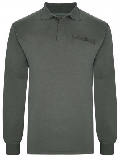 Kam Jeans 5457 LS Peach Finish Polo Khaki - Polo majice - Moške Polo Majice za Močnejše Postave