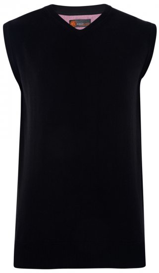 Kam Jeans V-neck Knitted Vest Black - Puloverji & jopice - Moški Puloverji & Jopice za Močnejše Postave