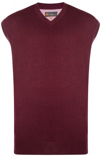 Kam Jeans V-neck Knitted Vest Burgundy - Puloverji & jopice - Moški Puloverji & Jopice za Močnejše Postave