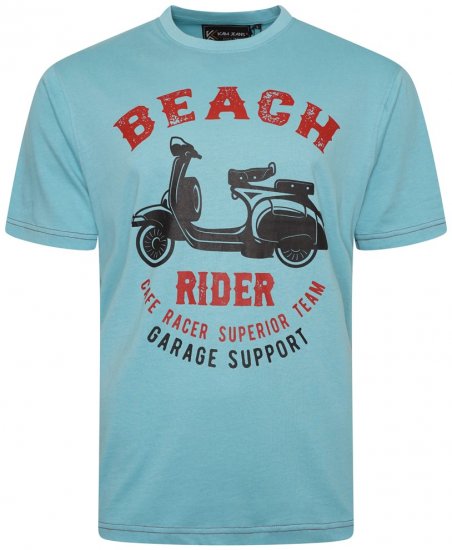 Kam Jeans 5701 Beach Rider Tee Aqua - Kratke Majice - Moške kratke majice za močnejše postave