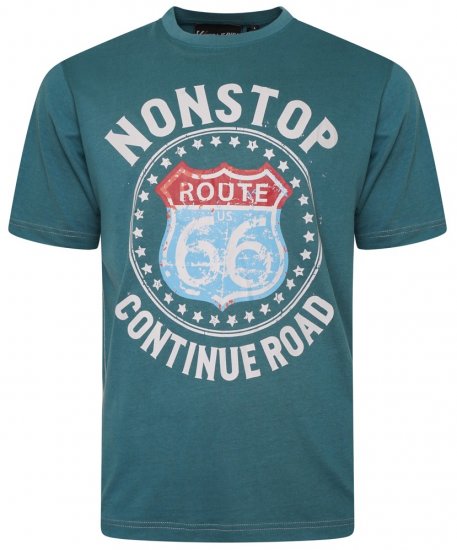 Kam Jeans 5708 Route 66 T-Shirt Pacific - Kratke Majice - Moške kratke majice za močnejše postave