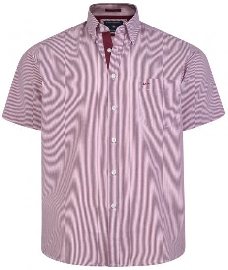 Kam Jeans 6164 Short Sleeve Shirt Burgundy - Srajce - Moške srajce za Močnejše Postave