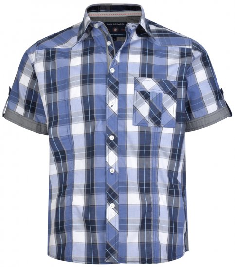 Kam Jeans 6165 Short Sleeve Shirt Navy - Srajce - Moške srajce za Močnejše Postave