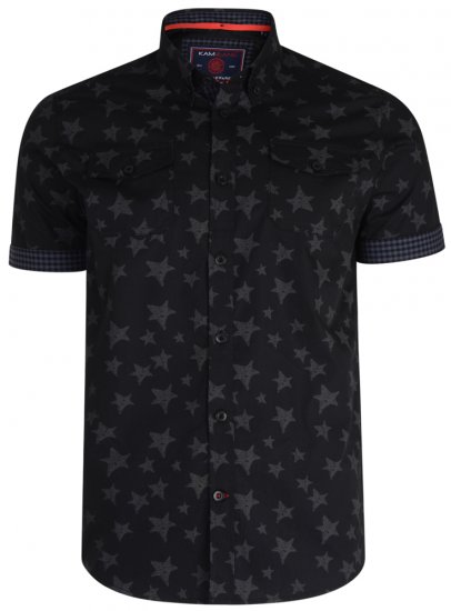 Kam Jeans 6171 Short Sleeve Shirt Charcoal - Srajce - Moške srajce za Močnejše Postave