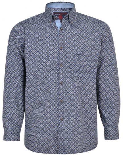 Kam Jeans 6196 LS Paisley Print Shirt - Srajce - Moške srajce za Močnejše Postave