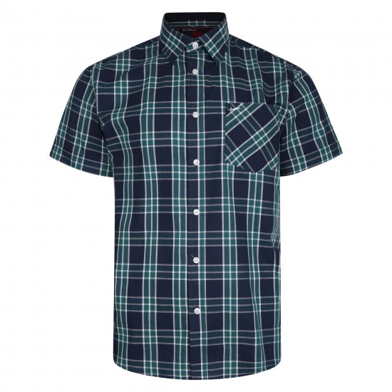 Kam Jeans 6202 Casual Check Shirt Navy - Srajce - Moške srajce za Močnejše Postave