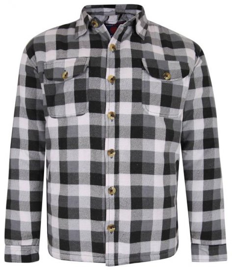 Kam Jeans 6213 Sherpa Lined Flannel Shirt Black - Srajce - Moške srajce za Močnejše Postave