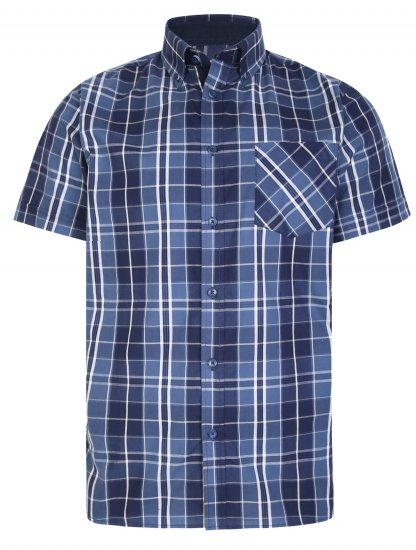 Kam Jeans 6221 Casual Short Sleeve Shirt Indigo - Srajce - Moške srajce za Močnejše Postave
