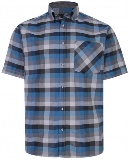 Kam Jeans 6222 Short sleeve Shirt Turquoise - Srajce - Moške srajce za Močnejše Postave