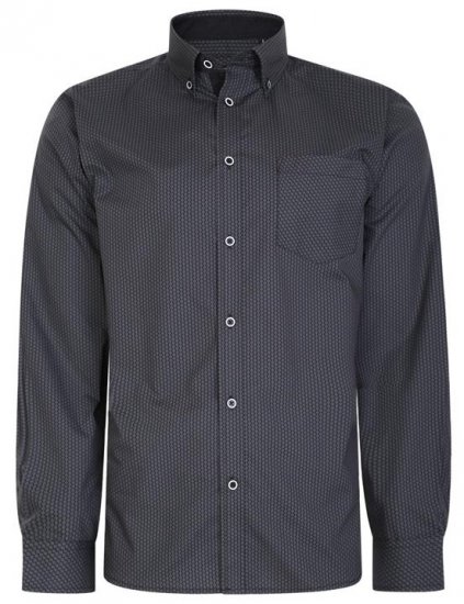 Kam Jeans 6226 LS Casual Shirt Charcoal - Srajce - Moške srajce za Močnejše Postave