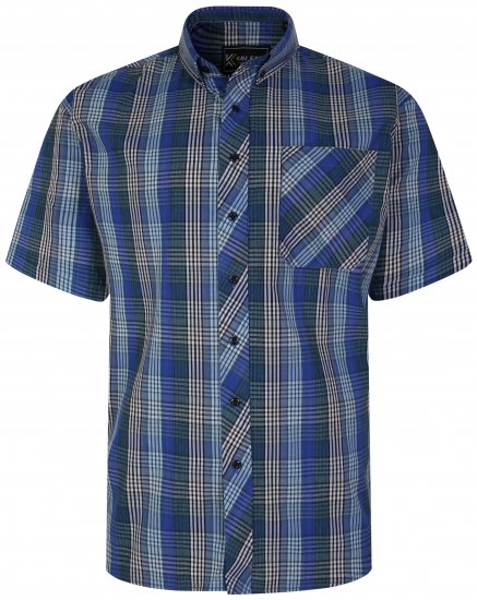 Kam Jeans 6250 Short sleeve Shirt Blue - Srajce - Moške srajce za Močnejše Postave
