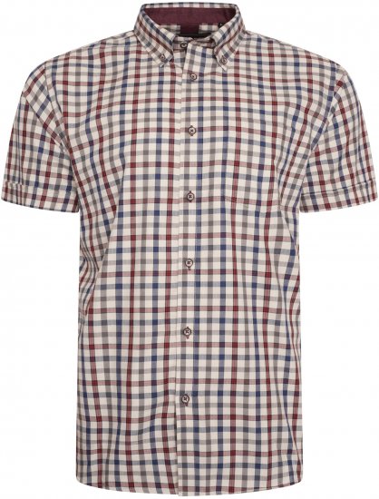 Kam Jeans 6282 Casual SS Check Shirt Multi-Colored - Srajce - Moške srajce za Močnejše Postave