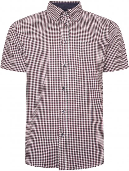 Kam Jeans 6302 Casual Gingham Check Shirt Navy - Srajce - Moške srajce za Močnejše Postave