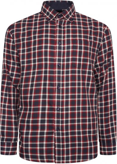 Kam Jeans 6303 Long Sleeve Casual Check Shirt Navy - Srajce - Moške srajce za Močnejše Postave