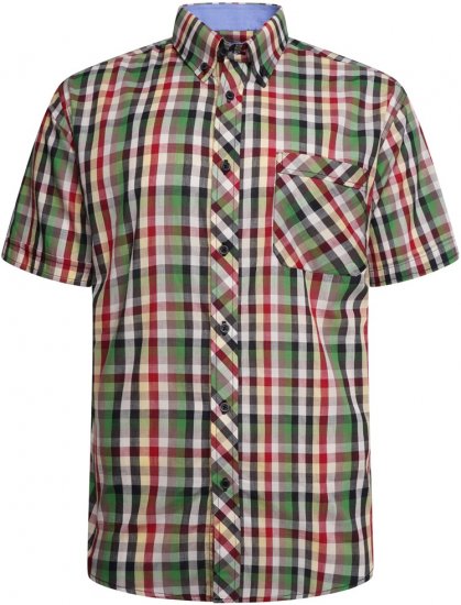 Kam Jeans 6310 Casual Check Short Sleeve Shirt Multi-Colored - Srajce - Moške srajce za Močnejše Postave