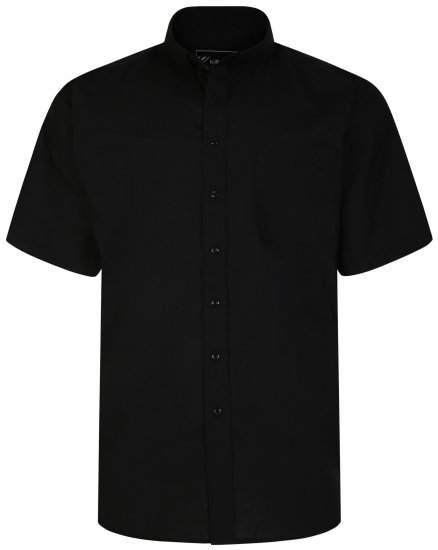 Kam Jeans 660 Classic Short Sleeve Office Shirt Black - Srajce - Moške srajce za Močnejše Postave