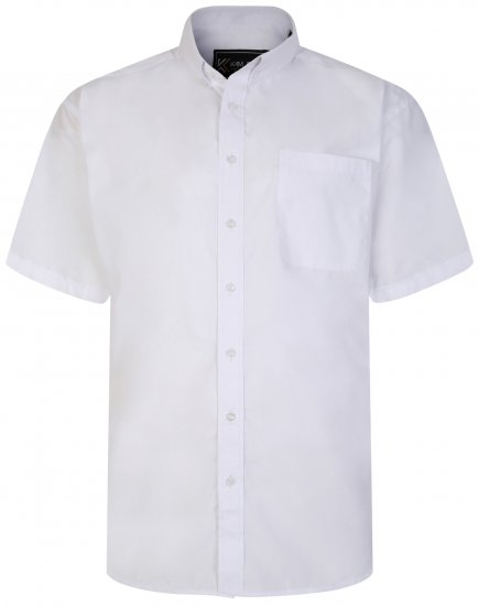Kam Jeans 660 Classic Short Sleeve Office Shirt White - Srajce - Moške srajce za Močnejše Postave