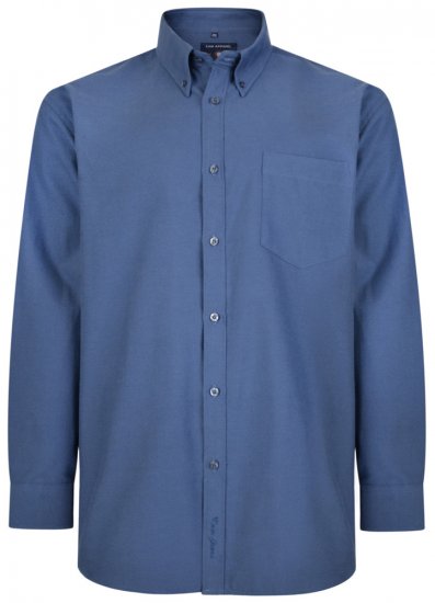 Kam Oxford shirt Long Sleeve Navy - Srajce - Moške srajce za Močnejše Postave