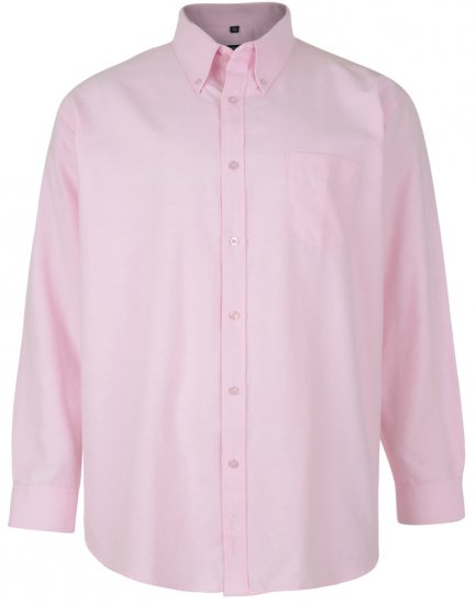 Kam Oxford shirt Long Sleeve Pink - Srajce - Moške srajce za Močnejše Postave