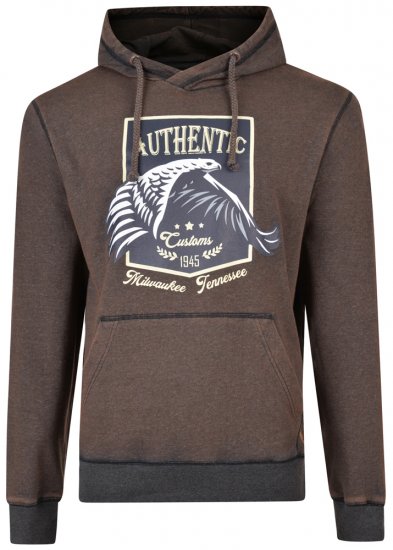 Kam Jeans 7010 Hoodie Black - Puloverji & jopice - Moški Puloverji & Jopice za Močnejše Postave