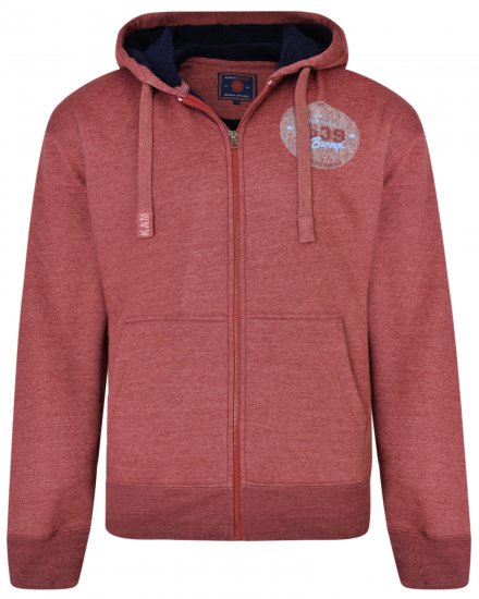 Kam Jeans 7025 Sherpa lined Hoodie Cordovan - Puloverji & jopice - Moški Puloverji & Jopice za Močnejše Postave