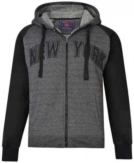 Kam Jeans 7026 New York Hoodie Black - Puloverji & jopice - Moški Puloverji & Jopice za Močnejše Postave
