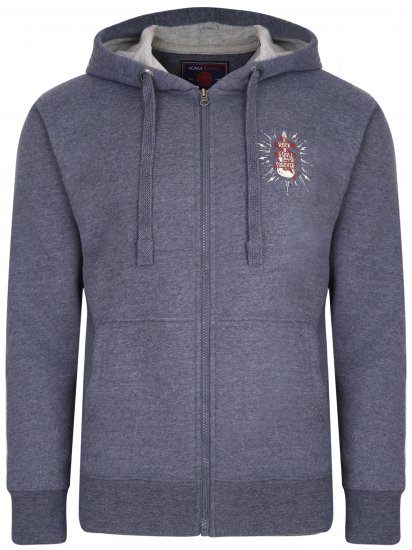 Kam Jeans 7029 Hoodie Indigo - Puloverji & jopice - Moški Puloverji & Jopice za Močnejše Postave