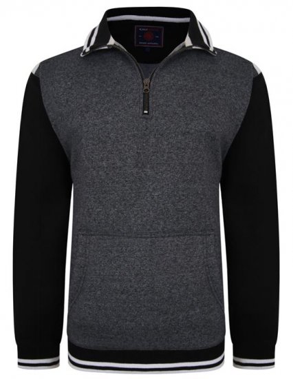 Kam Jeans 7032 Casual Sweater Black - Puloverji & jopice - Moški Puloverji & Jopice za Močnejše Postave