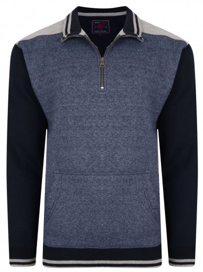 Kam Jeans 7032 Casual Sweater Navy - Puloverji & jopice - Moški Puloverji & Jopice za Močnejše Postave
