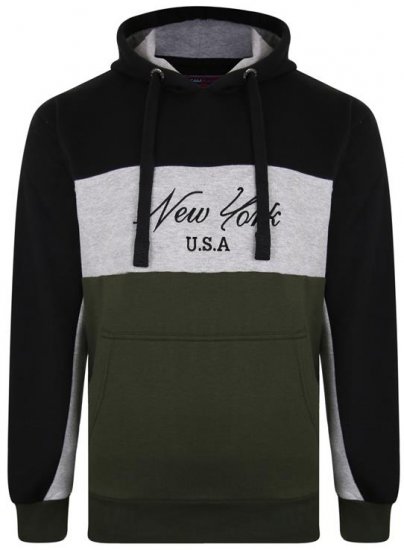 Kam Jeans 7033 NY Over The Head Hoodie Khaki - Puloverji & jopice - Moški Puloverji & Jopice za Močnejše Postave