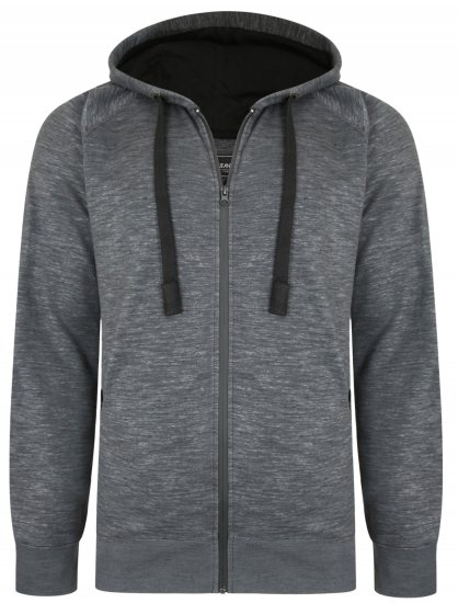 Kam Jeans 7041 Jersey Marl Hoody with Zip Pockets Charcoal - Puloverji & jopice - Moški Puloverji & Jopice za Močnejše Postave