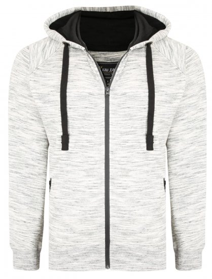 Kam Jeans 7041 Jersey Marl Hoody with Zip Pockets Grey - Puloverji & jopice - Moški Puloverji & Jopice za Močnejše Postave