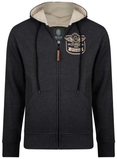 Kam Jeans 706 L.A. Riders Hoodie Charcoal - Puloverji & jopice - Moški Puloverji & Jopice za Močnejše Postave
