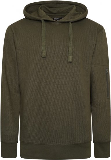 Kam Jeans 7067 Textured Over Head Hoody KHAKI - Puloverji & jopice - Moški Puloverji & Jopice za Močnejše Postave