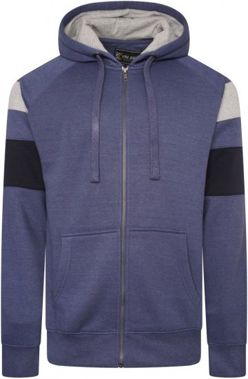 Kam Jeans 7069 Cut & Saw Zip Thru Hoody Royal Blue - Puloverji & jopice - Moški Puloverji & Jopice za Močnejše Postave