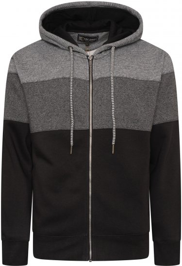 Kam Jeans 7071 Marl Stripe Hoody Black TALL SIZES - MOŠKA OBLAČILA MT-6XLT - DALJŠI kroji