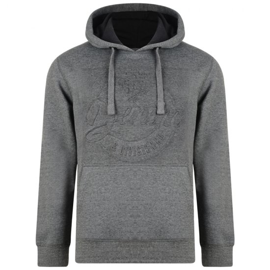 Kam Jeans 708 Embossed Hoodie Charcoal - Puloverji & jopice - Moški Puloverji & Jopice za Močnejše Postave