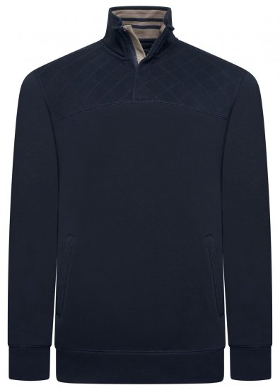 Kam Jeans 7092 Pulover s polovično zadrgo Mornarska - Puloverji & jopice - Moški Puloverji & Jopice za Močnejše Postave