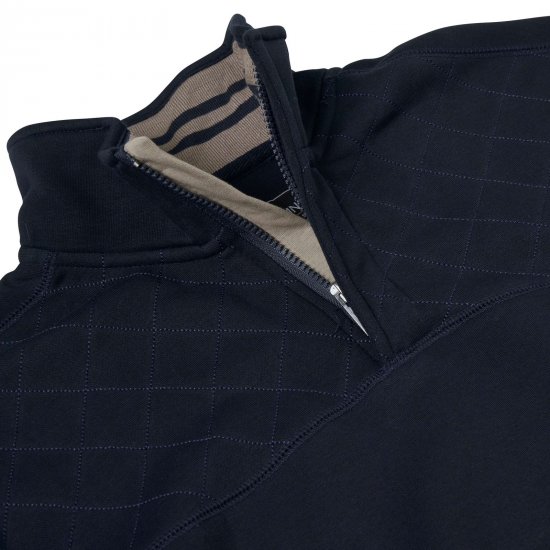 Kam Jeans 7092 Pulover s polovično zadrgo Mornarska - Puloverji & jopice - Moški Puloverji & Jopice za Močnejše Postave