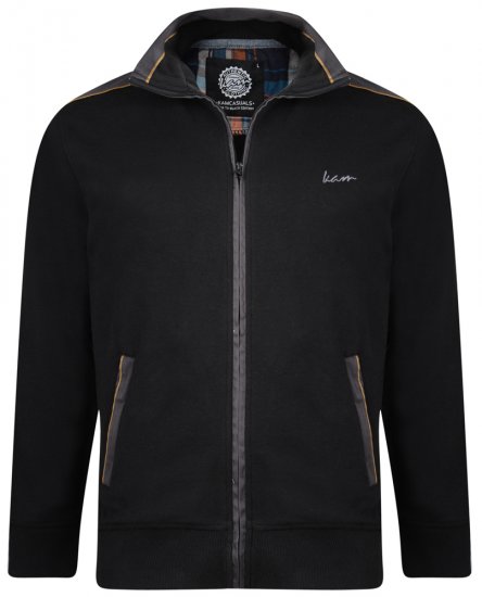 Kam Jeans 714 Shoulder Panel Sweater Black - Puloverji & jopice - Moški Puloverji & Jopice za Močnejše Postave