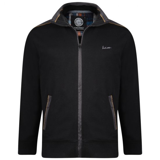 Kam Jeans 714 Shoulder Panel Sweater Black - Puloverji & jopice - Moški Puloverji & Jopice za Močnejše Postave