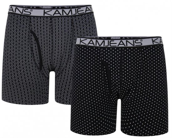 Kam Jeans 810 Jersey Printed Boxers Twin Pack - Spodnje perilo & kopalne hlače - Moško Spodnje Perilo za močnejše postave