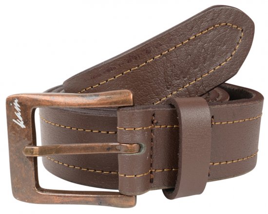 Kam Jeans 920 Leather Belt Brown, 4cm - Pasovi - Moški Pasovi Večje Velikosti