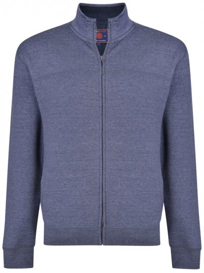 Kam Jeans 7018 Full zip Sweatshirt Insignia Blue - Puloverji & jopice - Moški Puloverji & Jopice za Močnejše Postave