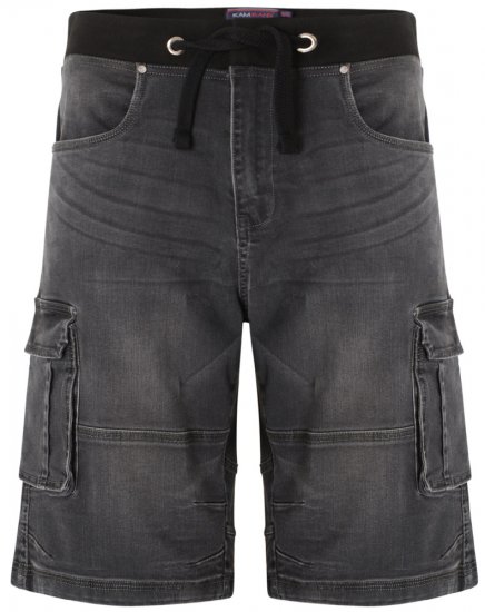 Kam Jeans Dito Denim Shorts Charcoal - Kratke hlače - Moške Kratke Hlače za Močnejše Postave