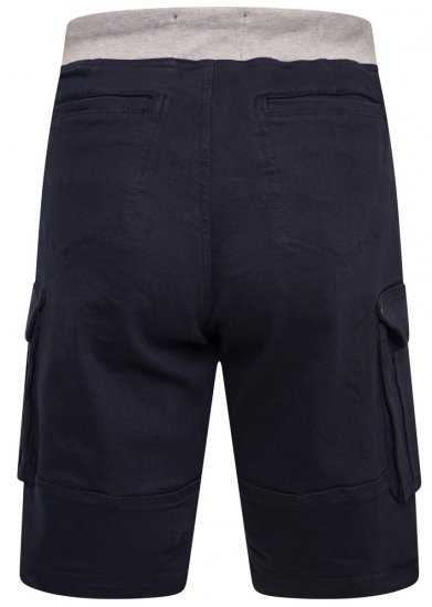 Kam Jeans Elvio Rib Waist Stretch Shorts Navy - Kratke hlače - Moške Kratke Hlače za Močnejše Postave