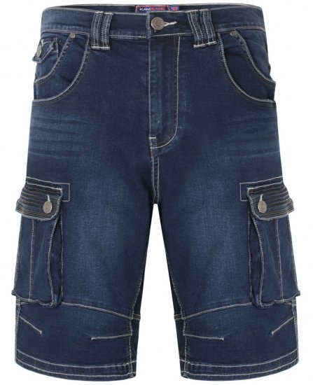 Kam Jeans Ivan Cargo Shorts Dark Used - Kratke hlače - Moške Kratke Hlače za Močnejše Postave