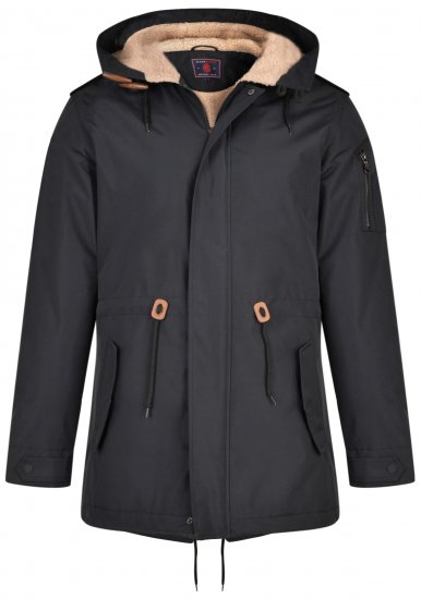 Kam Jeans KV112 Parka Black - Jakne - Moške bunde za Močnejše Postave