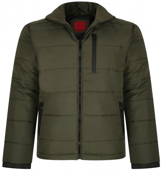 Kam Jeans KV114 Puffer Jacket Khaki - Jakne - Moške bunde za Močnejše Postave